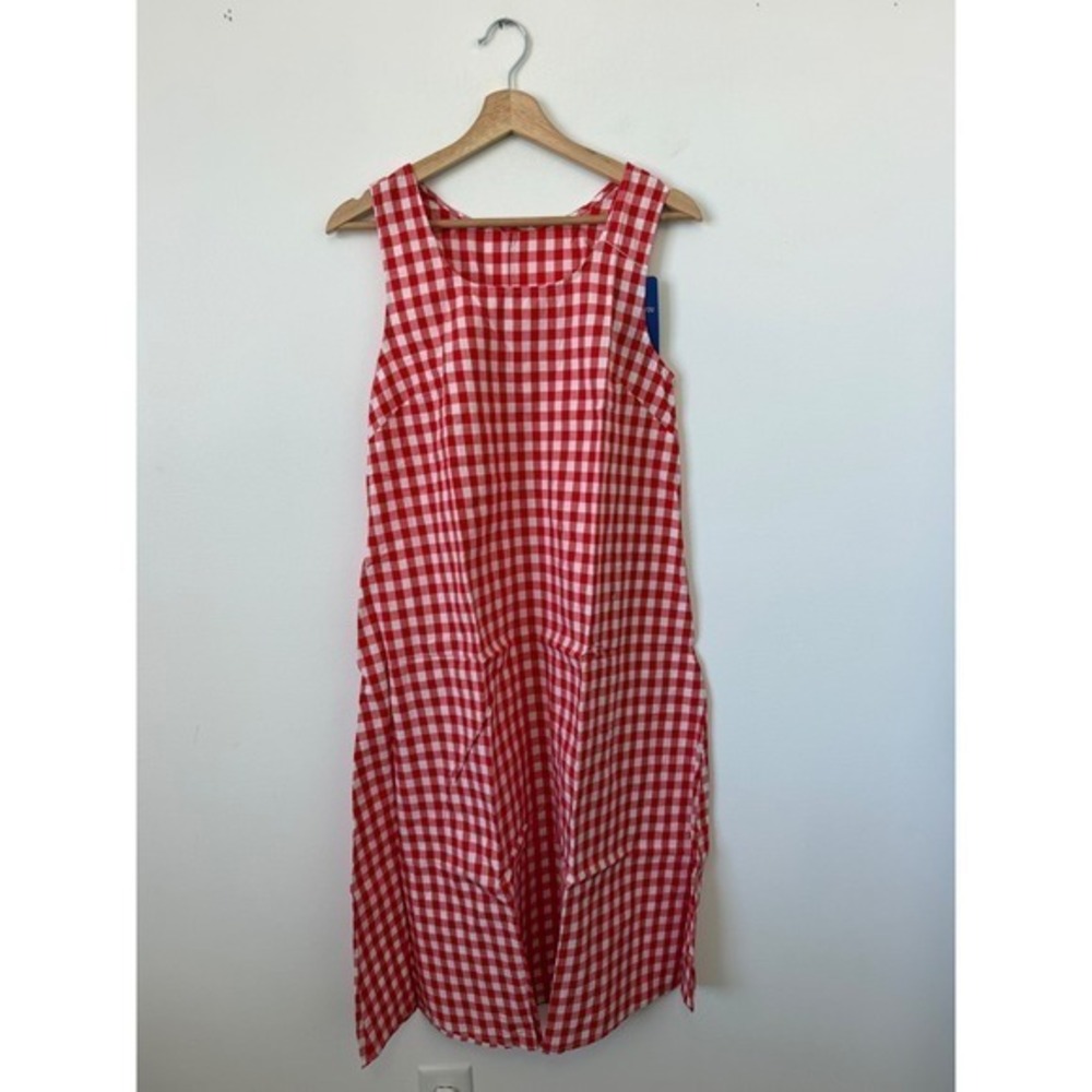 chouyatou Women's Plaid Maxi Tank Dress with Pockets Red Plaid – Size Small NWT - Picture 2 of 6